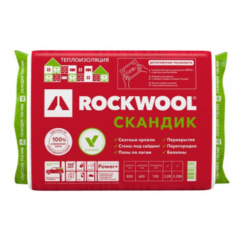 ROCKWOOL Лайт Баттс скандик 600х800х100/6шт/2,88м2/0,288м3-0